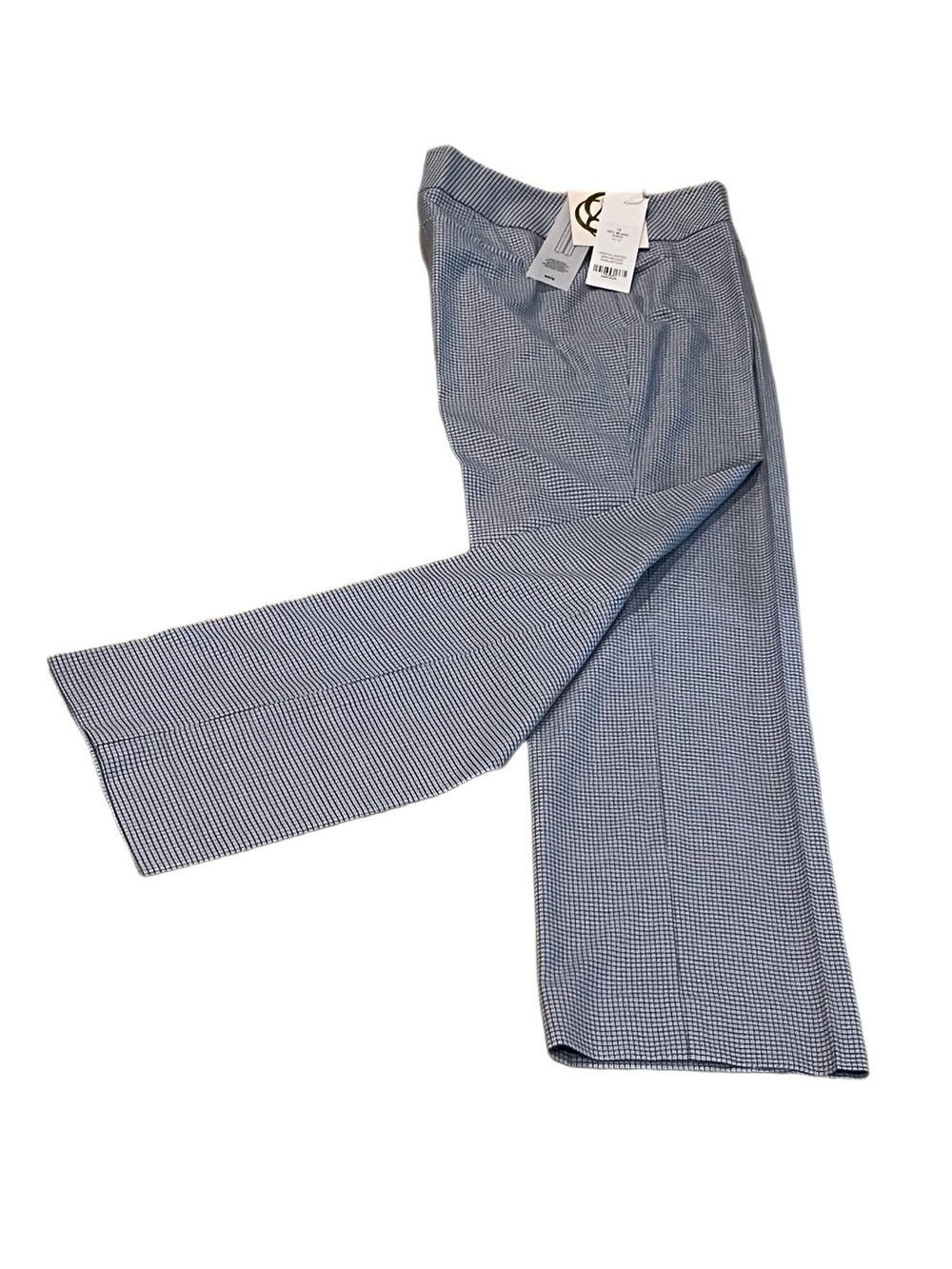 Etcetera Navy and White Pinwheel Jacquard Wide Leg Trousers - NWT